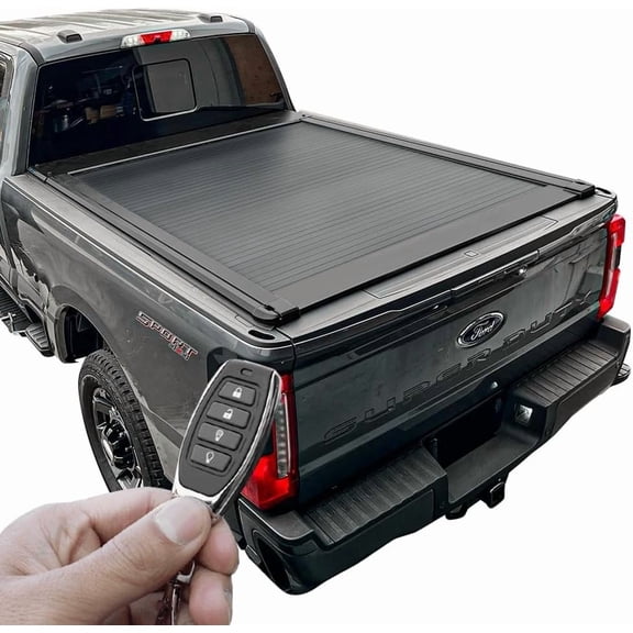 Syneticusa ER Retractable Hard Tonneau Cover Fits 2008-2025 Ford F-250/350 Super Duty 6' 10" Truck Bed Powder Coated Aluminium Waterproof