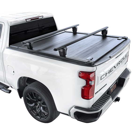 Syneticusa MR Retractable Tonneau Cover+Crossbars 2014-2025 Silverado/Sierra 1500 5'8" (69.9”) Truck Bed