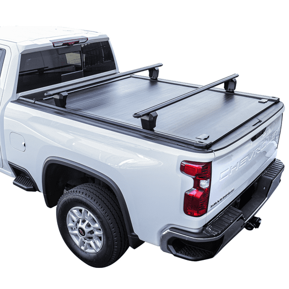 Syneticusa Retractable Hard Pro Tonneau Cover Crossbar for 2004-2024 F-150 6'7" Truck Bed