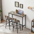 thumbnail image 1 of Syngar 3 Piece Kitchen Table and Chairs for 2 Modern Dining Table with Chair, Gray, 1 of 7
