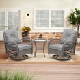 thumbnail image 1 of Syngar 3 Piece Patio Swivel Furniture Set, Swivel Bistro Set with Coffee Table, All Weather Conversation Chairs with Gray Cushions, Outdoor Furniture Set for Backyard, Poolside, Garden, D8000, 1 of 11