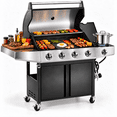 Syngar 4 Burner Bbq Gas Grill with Side Burner, Propane Grill, 605 Sq ...