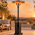 thumbnail image 1 of Syngar Patio Heater for Outdoor Use, Propane Heater for Outdoor with Wheels, 50000 Btu, Stainless Steel, Stable Base for Home, Backyard, Black, 1 of 7