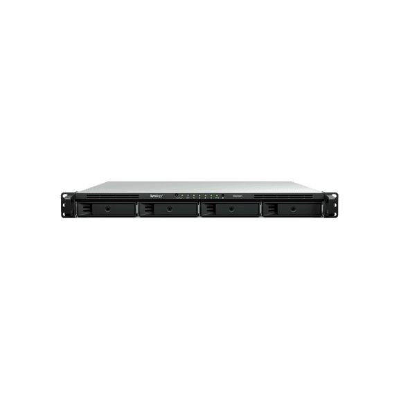 Synology 4bay NAS RackStation - AMD V1500B (2.2 GHz) - 2 Ram Slots - 4 Drive Bays - Gigabit Ethernet - USB 3.2 - 4x RJ-45 - RS826RP+