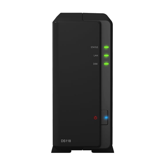 Synology DiskStation DS118 NAS Server with RTD1296 1.4GHz CPU, 1GB Memory, 10TB HDD Storage, 1 x 1GbE LAN Port, DSM Operating System