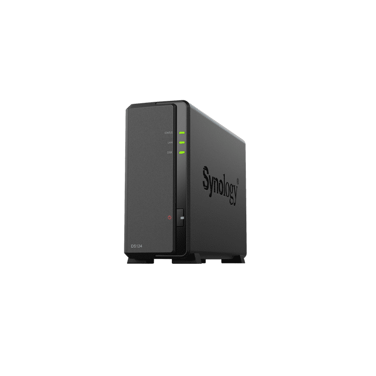 Synology DS124 NAS Server Realtek Quad core 1.70 GHz 1GB RAM DDR4 HDD SSD Supported Walmart