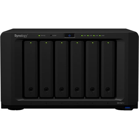 Synology DiskStation DS1621+ NAS Server for Business with Ryzen CPU, 16GB Memory, 1TB M.2 SSD, 12TB HDD, Synology DSM Operating System, iSCSI Target Ready