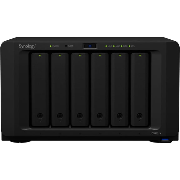 Synology DiskStation DS1621+ NAS Server for Business with Ryzen CPU, 32GB Memory, 1TB M.2 SSD, 12TB SSD Storage, Synology DSM Operating System, iSCSI Target Ready