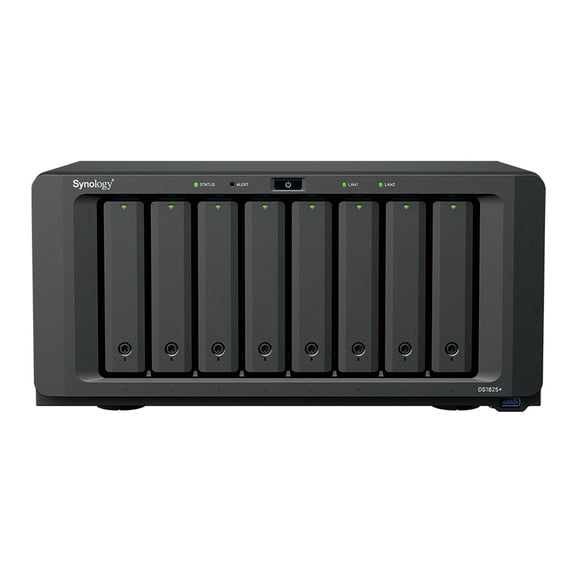 Synology DiskStation DS1825+ SAN/NAS Storage System - 1 x AMD Ryzen V1500B Quad-core (4 Core) 2.20 GHz - 8 x HDD Supported - 0 x HDD Installed - 8 x SSD Supported - 0 x SSD Installed - 8 GB RAM DDR...