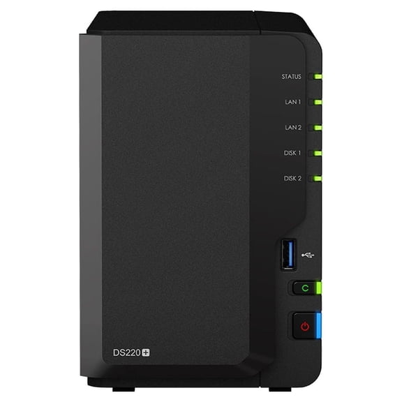 Synology DiskStation DS220+ NAS Server for Business with Celeron CPU, 6GB Memory, 4TB HDD Storage, Synology DSM Operating System
