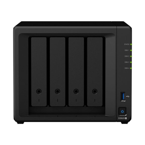 Synology DiskStation DS920+ NAS Server for Business with Celeron J4125 Quad-Core CPU, 8GB DDR4 Memory, 16TB HDD, Synology DSM Operating System