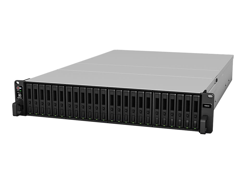 Synology FlashStation FS6400 - NAS server - 24 bays - rack-mountable - RAID 0, 1, 5, 6, 10, JBOD, RAID F1 - RAM 32 GB - Gigabit Ethernet / 10 Gigabit Ethernet - iSCSI support - 2U