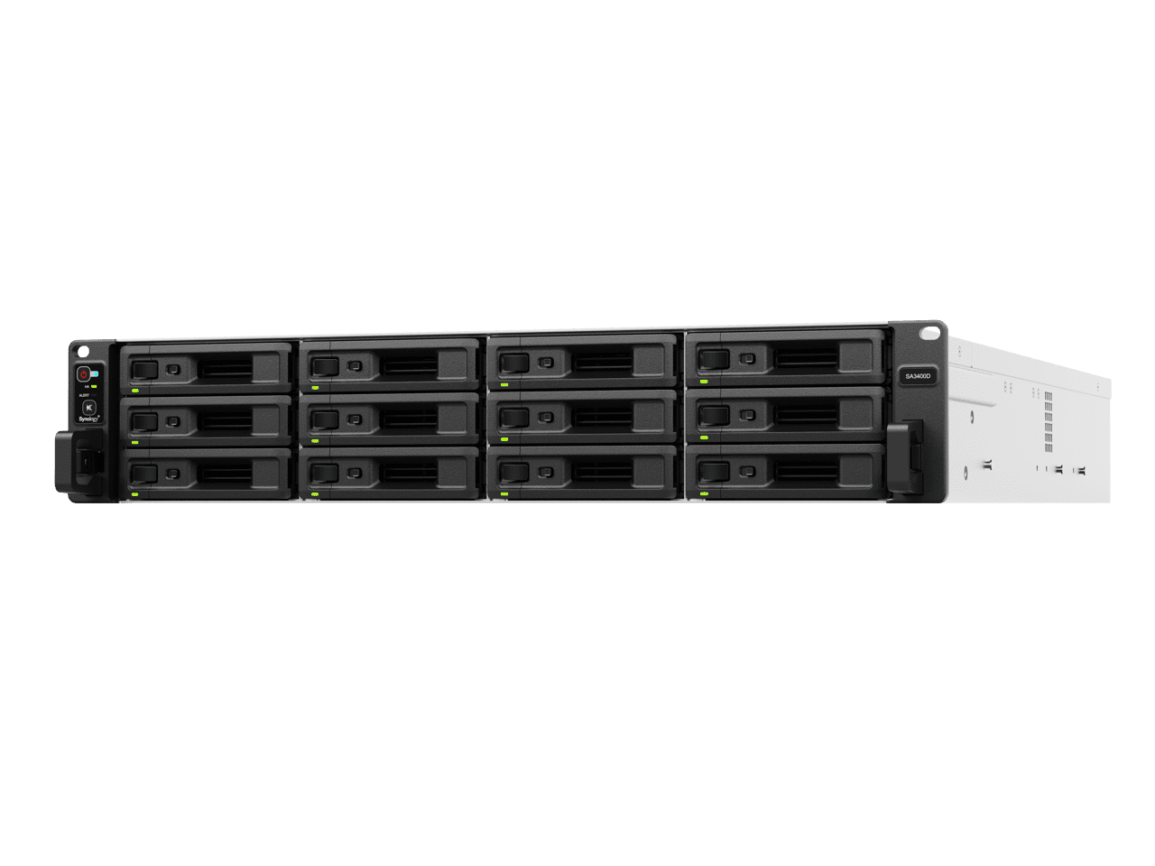 Synology SA3400D SAN/NAS Storage System - Intel Xeon D-1541 Octa-core (8 Core) 2.10 GHz - 12 x HDD Supported - 12 x SSD Supported - 8 GB RAM DDR4 SDRAM - Serial Attached SCSI (SAS) Controller - RAI...