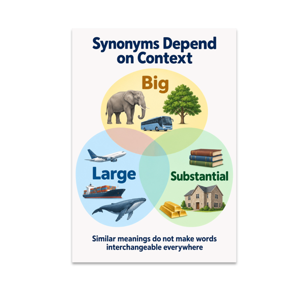 Synonyms Depend on Context - Literacy Enthusiast - 13x19 Poster Print