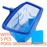 Synoratory Pool Skimmer Plastic Pool Net with 5 Pcs Pool Skimmer Socks,Easy to Cleaning