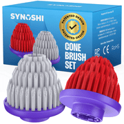 Synoshi PRO Cone Brush Heads Set 2 Units for Electric Spin Scrubber Bathroom & Shower Cleaning Brush Universal Cleaning for Kitchen, Floors