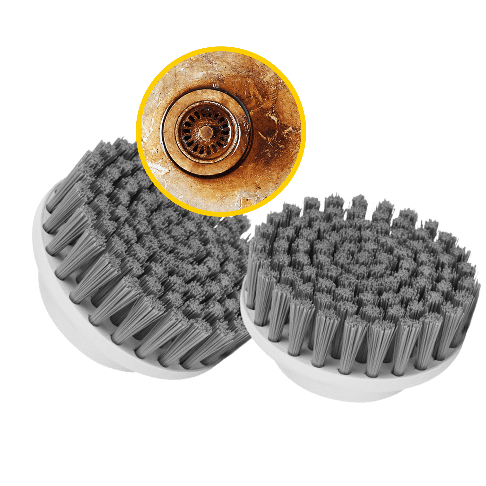 Synoshi Round Brush Heads (2 Units) for Electric Spin Scrubber