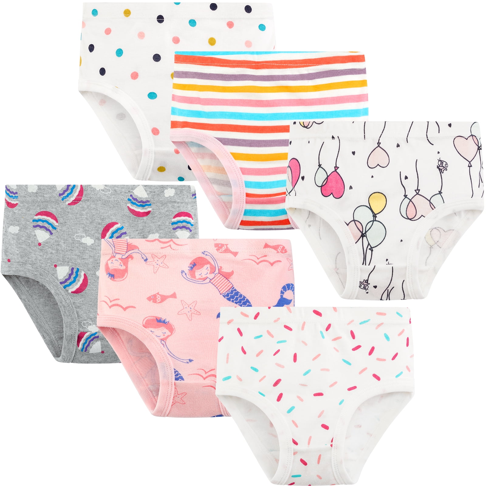 Synpos Girls Underwear, 100% Cotton Super Soft Cotton Briefs, Pack