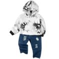 thumbnail image 1 of Synpos Toddler Baby Boy Letter Print Sweatshirt and Jeans Outfits Set, 1 of 7