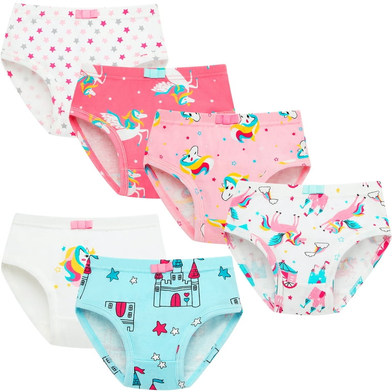 Synpos Toddler Baby Girls Underwear 100% Cotton Panties for 2-7