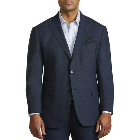 Synrgy by DXL Men's Big and Tall Men's Big & Tall Jacket-Relaxer Performance Melange Suit Jacket, Blue, 50 Regular