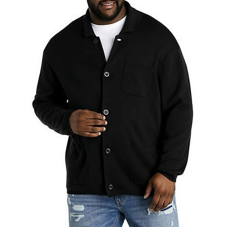 Synrgy by DXL Men s Big and Tall Button Front Chore Cardigan Sweater Black 3XLT Walmart