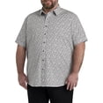 thumbnail image 1 of Synrgy by DXL Men's Big and Tall Geometric Print Sport Shirt Black White 5XLT, 1 of 5
