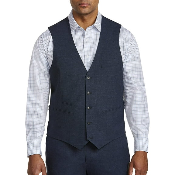 Synrgy by DXL Men's Big and Tall  Men's Big & Tall Performance Melange Suit Vest, Blue, 4XL Blue 4XL