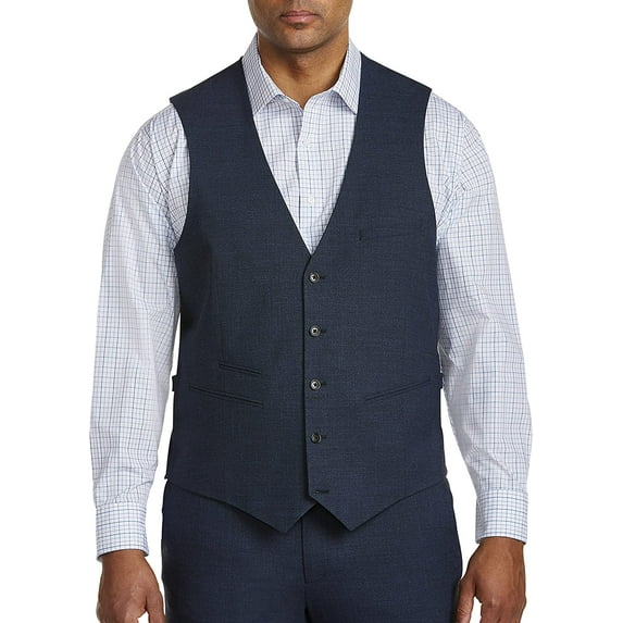 Synrgy by DXL Men's Big and Tall Men's Big & Tall Performance Melange Suit Vest, Blue, 4XL Blue 4XL