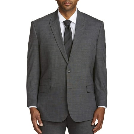 Synrgy by DXL Men's Big and Tall Men's Big & Tall Performance Stretch Suit Jacket, Grey, 48 Regular