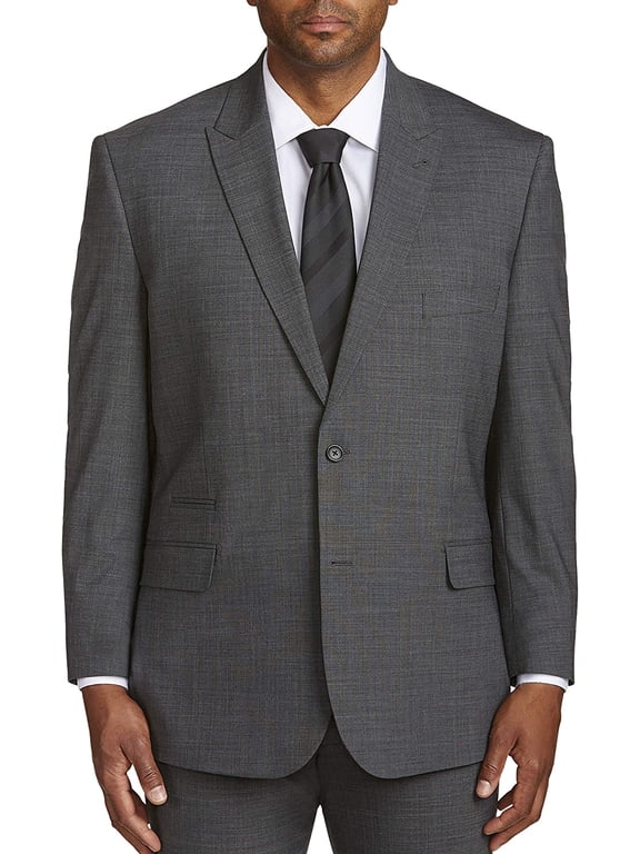 by DXL Men's Big and Tall Men's Big & Tall Performance Stretch Suit Jacket, Grey, 58 Regular