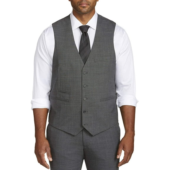 Synrgy by DXL Men's Big and Tall  Men's Big & Tall Performance Suit Vest, Grey, 3XLT 3XLT