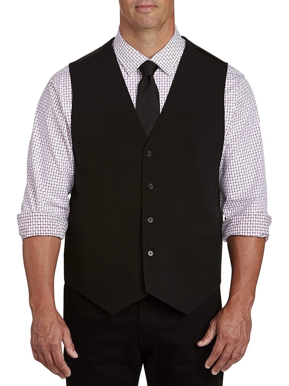 by DXL Men's Big and Tall Men's Big & Tall Vest, Black, 2XL Black 2XL