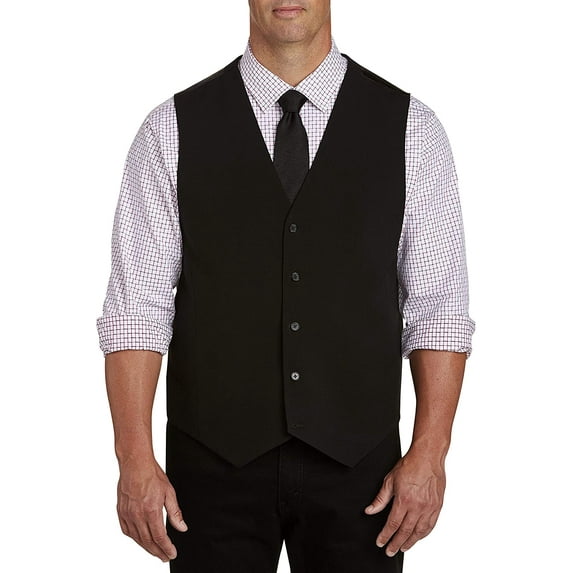 Synrgy by DXL Men's Big and Tall Men's Big & Tall Vest, Black, 3XLT Black 3XLT