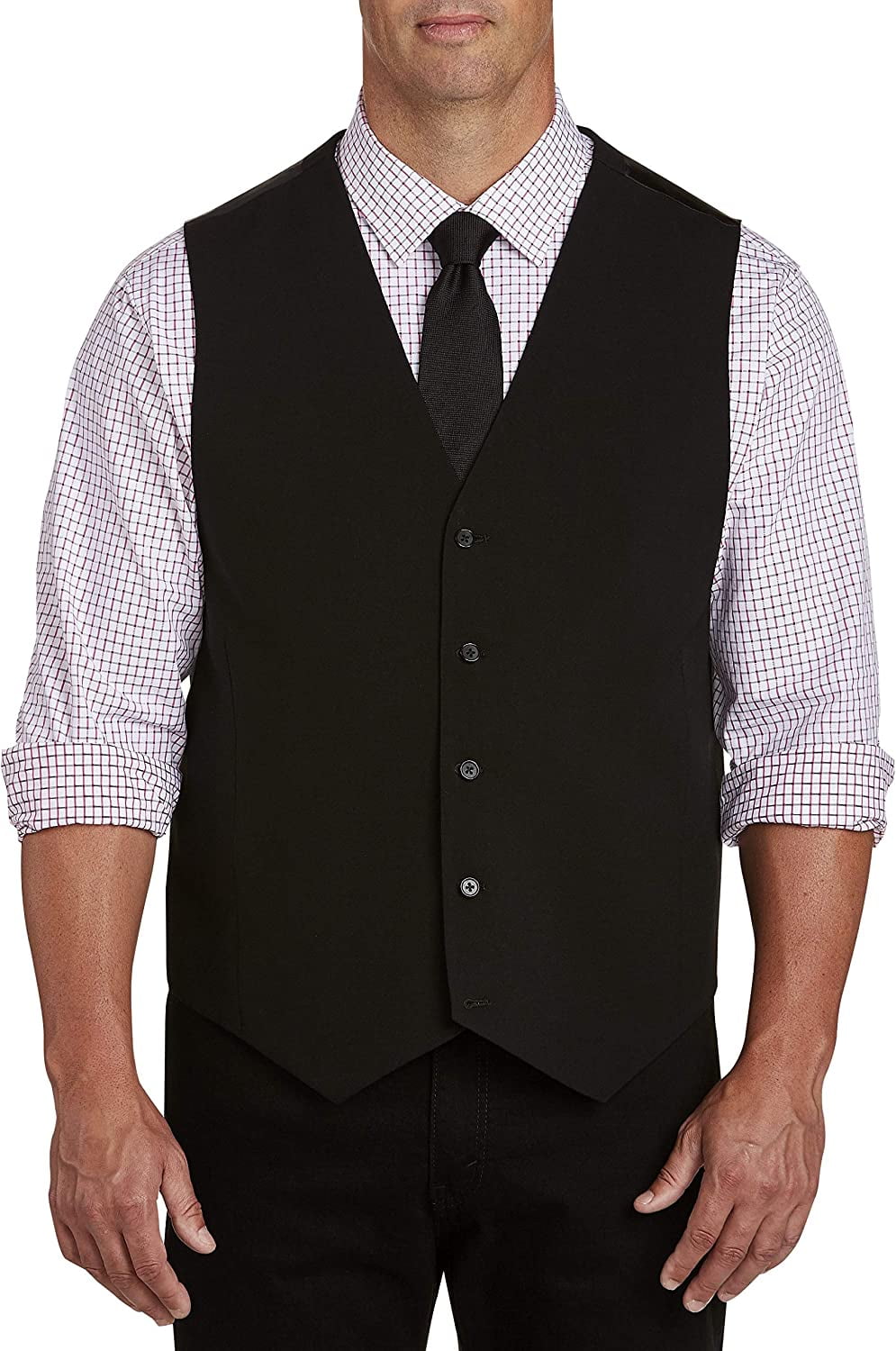 Synrgy by DXL Men's Big and Tall Men's Big & Tall Vest, Black, 4XL