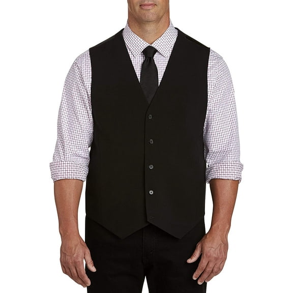 Synrgy by DXL Men's Big and Tall Men's Big & Tall Vest, Black, 4XLT Black 4XLT
