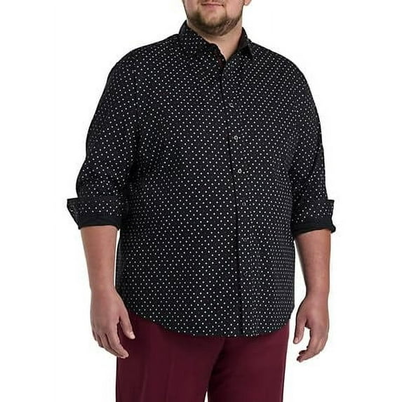Synrgy by DXL Men's Big and Tall Micro Diamond Sport Shirt Black 3XL