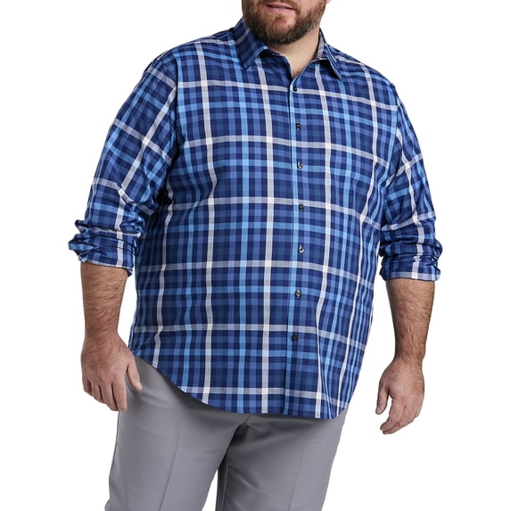 Synrgy by DXL Men's Big and Tall Small Multi-Plaid Sport Shirt Blue Multi 5XL