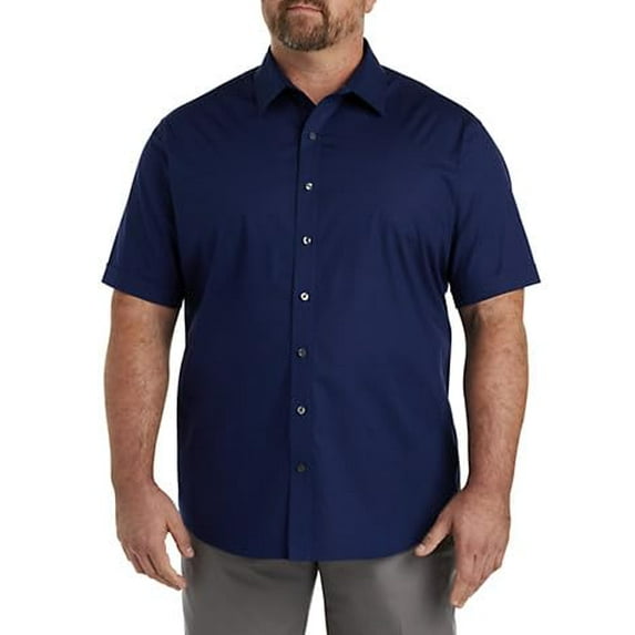 Synrgy by DXL Men's Big and Tall Tonal Micro Print Sport Shirt Tonal Blue 3XLT