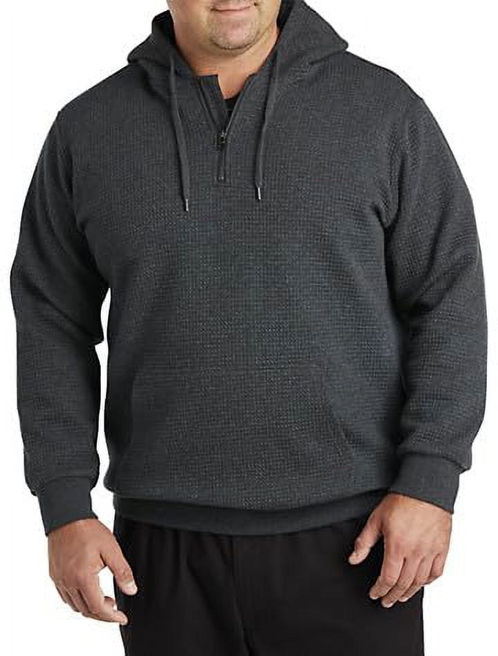 Synrgy by DXL Men's Big and Tall Waffle-Knit 1/2-Zip Hoodie Carbon