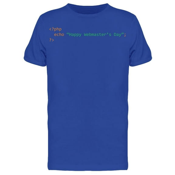 Syntax: Happy Webmaster Day T-Shirt Men -Image by Shutterstock, Male Large