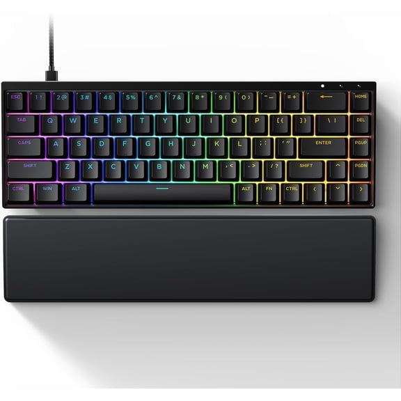 Syntech Chronos G68HE Hall Effect Rapid Trigger Keyboard, 65% Magnetic Mechanical Keyboard, 68 Keys Pre-Lubed Adjustable Magnetic Switch Support SnapTap and Macros, PBT Keycaps, Aluminum Alloy, Black