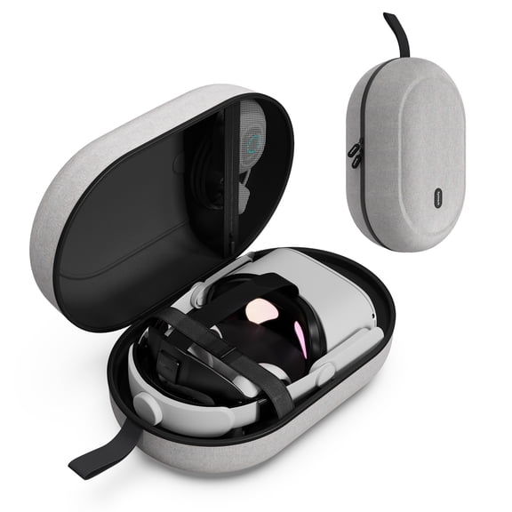 Syntech Large Hard Carrying Case Compatible with Meta Quest 3S/Oculus Quest 3/2/Pro/Pico4 Accessories VR Headset with Elite Strap, Gray