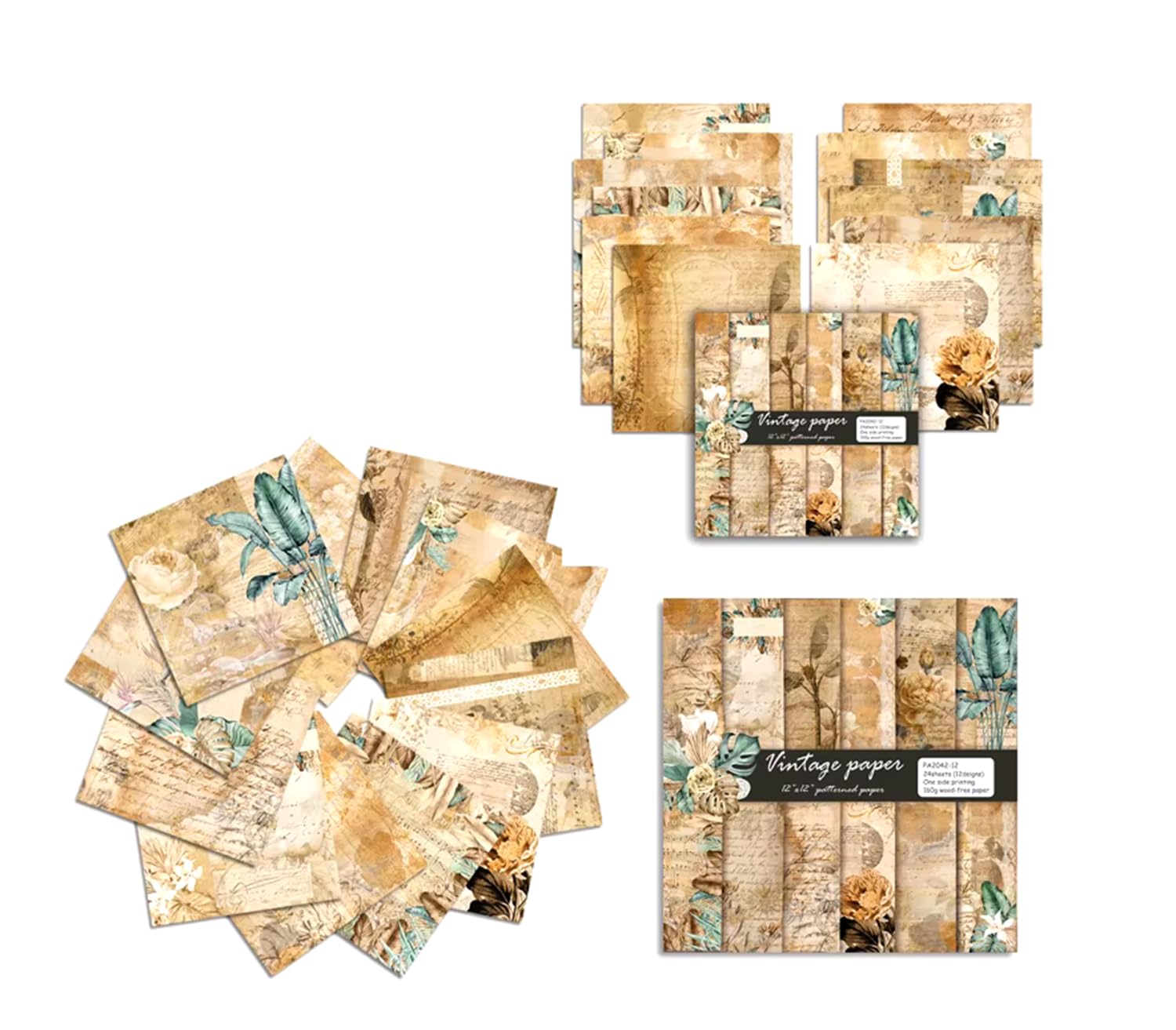 Syntego 24 sheets 12 dhf10 designs vintage paper design decorative