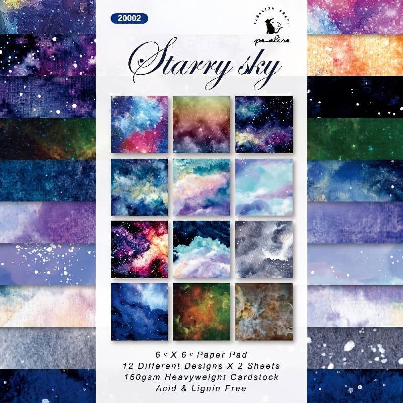 Syntego 24 Sheets, 12 Designs Assorted Starry Sky Decorative Acid Free