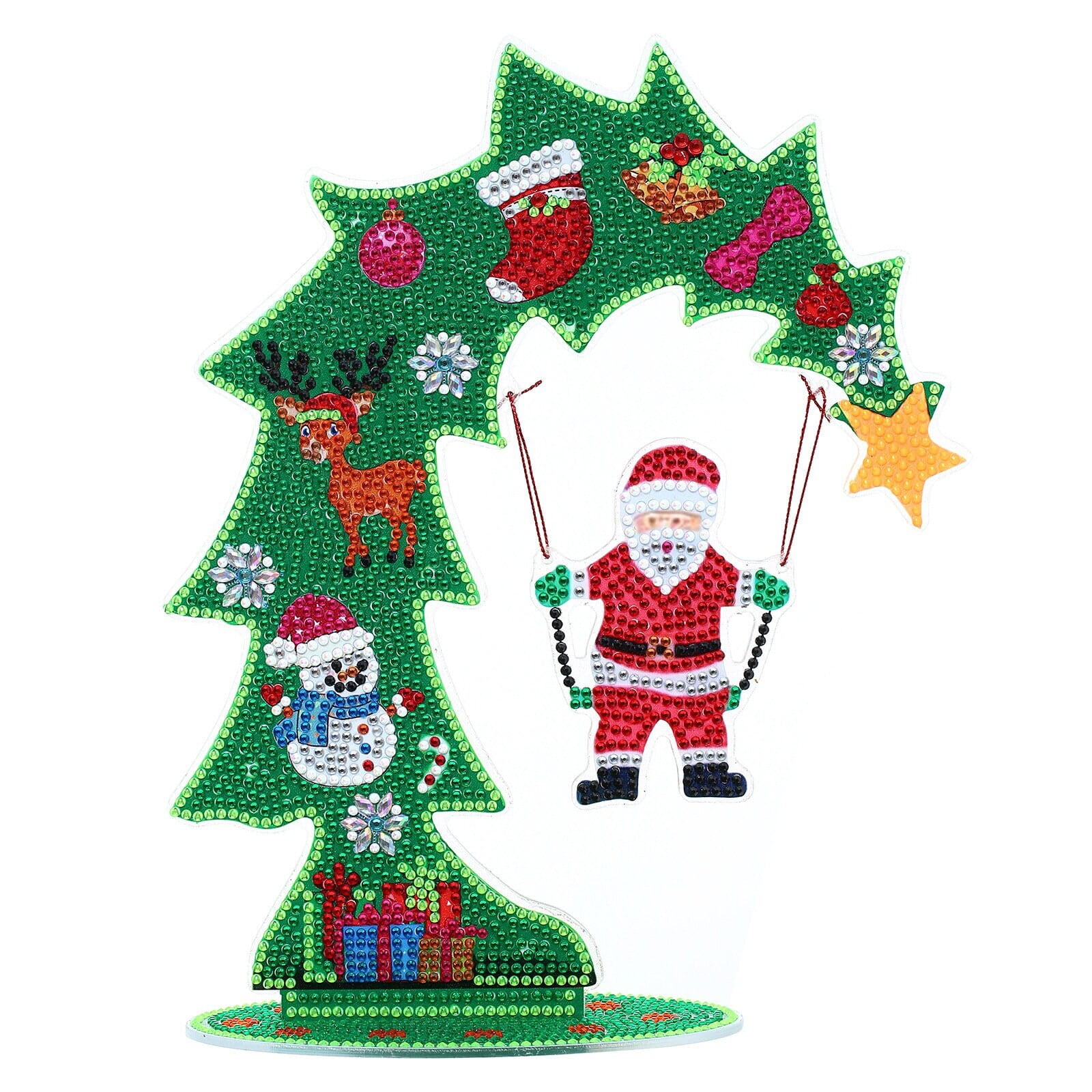 Syntego Kit 5D Diamond Painting In Legno - Decorazione Da Tavolo Fungo E Rana Con Strass, Fai Da Te Rilassante, Alta 20 Cm