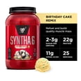 thumbnail image 1 of BSN Syntha-6 Whey Protein Powder, Cold Stone Creamery- Birthday Cake Remix Flavor, Micellar Casein, Milk Protein Isolate Powder, 25 Servings, 1 of 9