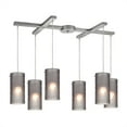 thumbnail image 1 of Synthesis 6 Light Pendant In Satin Nickel And Frosted Smoke Glass, 1 of 1