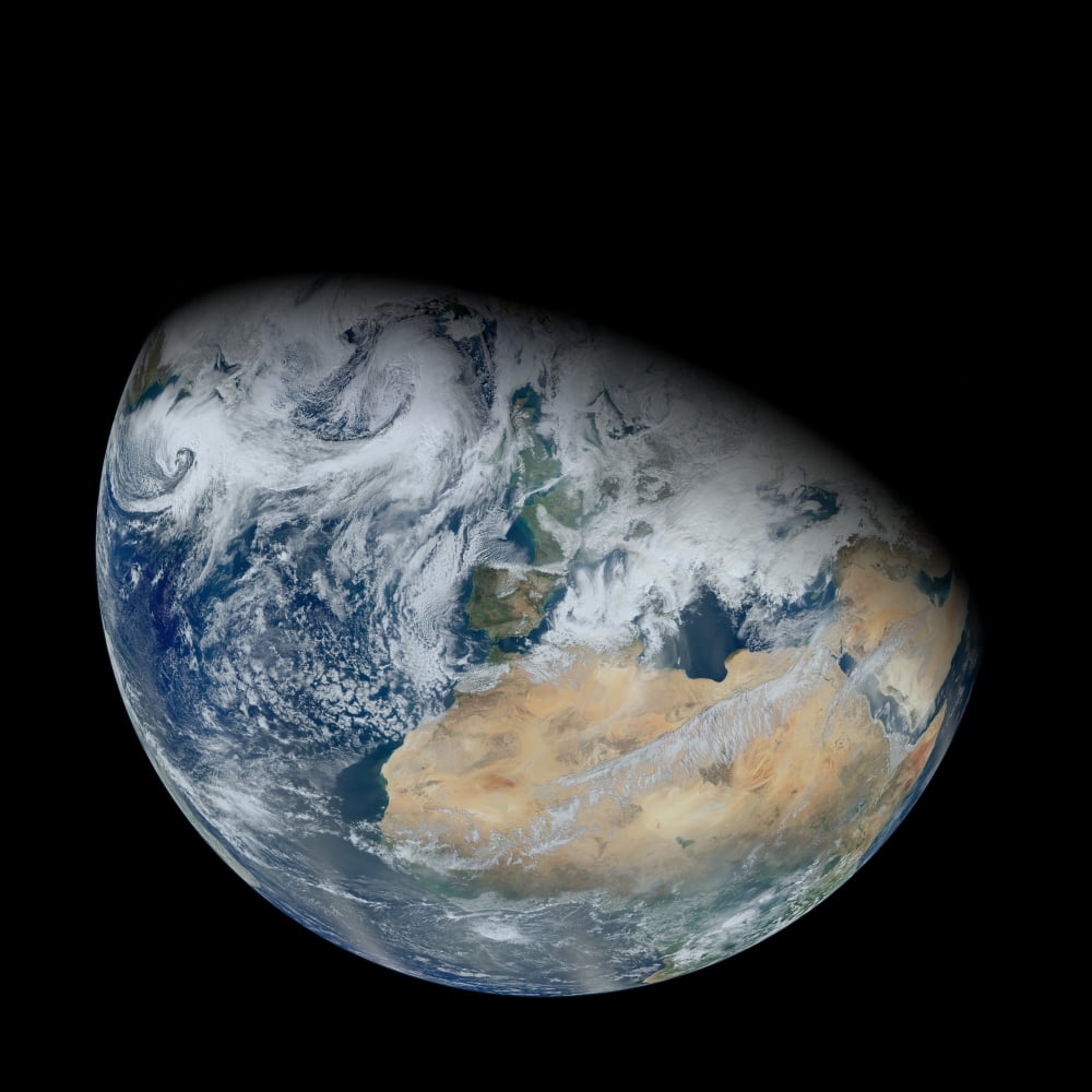 Synthesized view of Earth showing North Africa and southwestern Europe Canvas Art - Stocktrek Images (28 x 28)