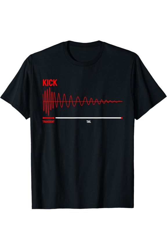 Synthesizer Audio Wave Kick Drum Synth DAW Transient Tail T-Shirt